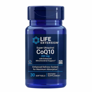 Super Ubiquinol CoQ10 200 mg (30 lágykapszula) - Fokozott Mitokondriális Támogatás