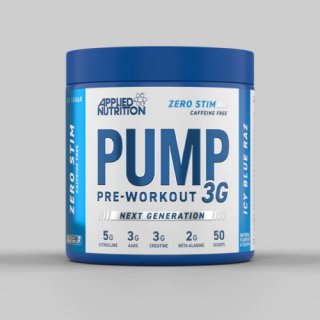 PUMP 3G ZERO (koffeinmentes) 375g icy blue raz Applied Nutrition