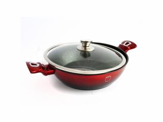 Berlinger Haus Wok fedővel 30 cm. Burgundy Metallic Line