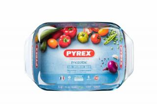 Pyrex Irrestistible Szögletes Jénai sütőtál füllel - tepsi  39cm