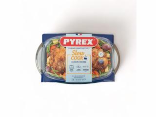 PYREX Slow cook szögl.sütőtál+fedő 6,7l (4,3l+2,2l)