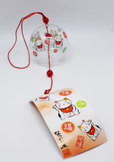 Furin, maneki neko mintás japán szélcsengő 5 cm