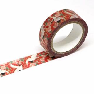 Japán Washi-Tape, washi ragasztó szalag kimono mintával- Daru