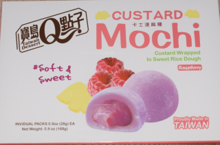 Málnás custard mochi