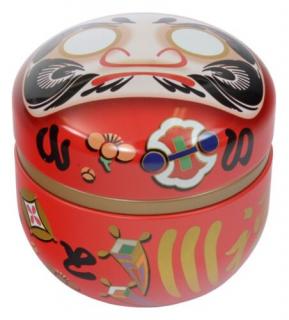 Piros daruma tea tároló 2 az 1-ben, kiszinezhető szemekkel