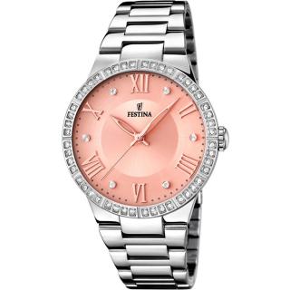 FESTINA - F16719/3 női óra rózsaszín számlappal cirkónia kövekkel acél csattal