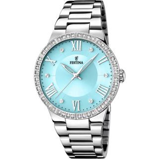 FESTINA - F16719/4 női óra türkiz / akvamarin számlappal cirkónia kövekkel acél csattal