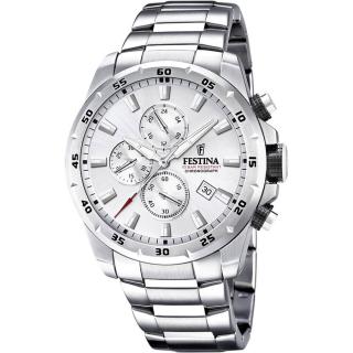 FESTINA - F20463/1 férfi óra ezüst számlappal acél csattal