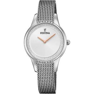 FESTINA - F20494/1 női óra ezüst számlappal cirkónia kövekkel acél csattal
