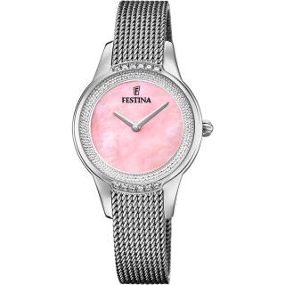 FESTINA - F20494/5 női óra rózsaszín gyöngyház számlappal cirkónia kövekkel acél csattal