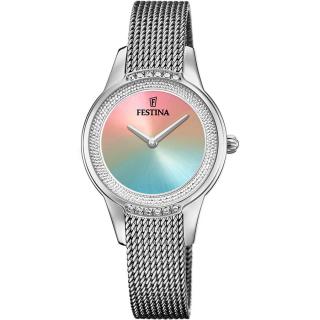 FESTINA - F20494/9 női óra rainbow számlappal cirkónia kövekkel acél csattal