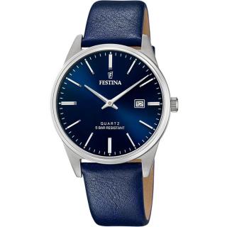FESTINA - F20512/3 férfi óra kék számlappal kék bőrszíjjal