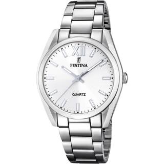 FESTINA - F20622/1 női óra ezüst számlappal acél csattal