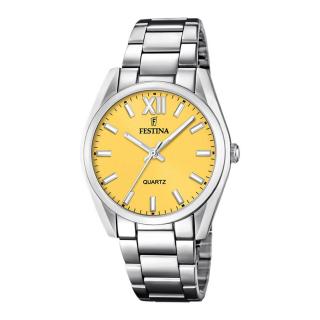 FESTINA - F20622/G női óra sárga számlappal acél csattal