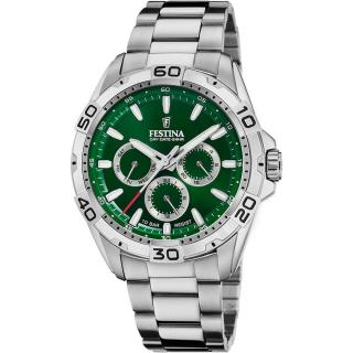 FESTINA - F20623/3 férfi óra zöld számlappal acél csattal