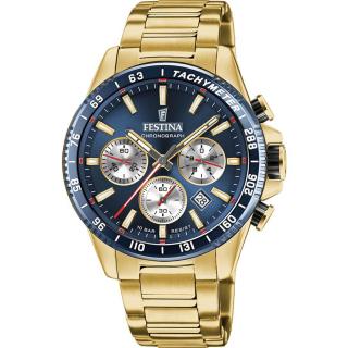 FESTINA - F20634/2 férfi óra kék számlappal acél csattal (PVD)