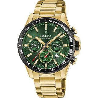 FESTINA - F20634/4 férfi óra zöld számlappal acél csattal (PVD)