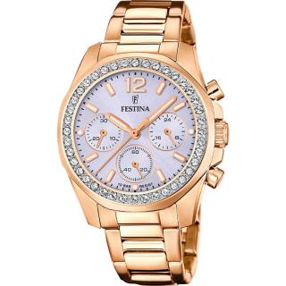 FESTINA - F20639/9 női óra gyöngyház számlappal, cirkónia kövekkel acél csattal (PVD)