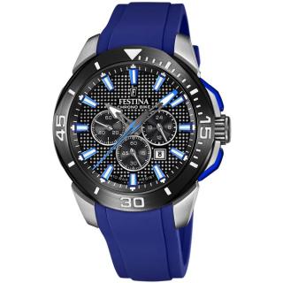FESTINA - F20642/1 férfi óra fekete / kék számlappal kék szilikon (gumi) szíjjal