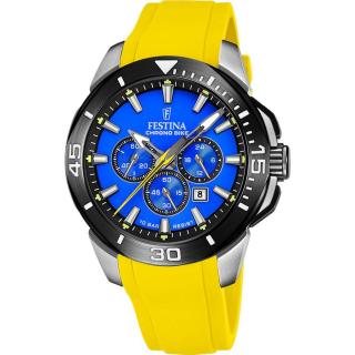 FESTINA - F20642/D férfi óra kék számlappal sárga szilikon (gumi) szíjjal