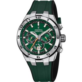 FESTINA - F20671/2 férfi óra zöld számlappal bőr / zöld szilikon (gumi) szíjjal