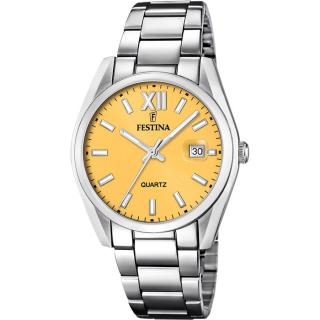 FESTINA - F20683/8 férfi óra sárga számlappal acél csattal