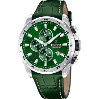 FESTINA - F20692/3 férfi óra zöld számlappal zöld bőrszíjjal