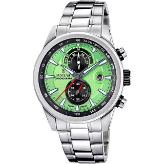 FESTINA - F20694/3 férfi óra zöld számlappal acél  csattal
