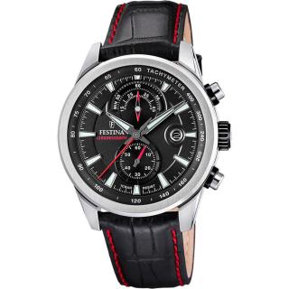 FESTINA - F20695/6 férfi óra fekete számlappal fekete bőrszíjjal