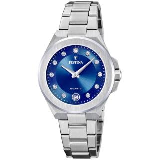 FESTINA - F20700/5 női óra kék számlappal, cirkónia kövekkel acél csattal