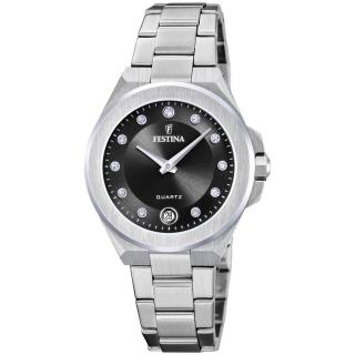 FESTINA - F20700/6 női óra fekete számlappal, cirkónia kövekkel acél csattal