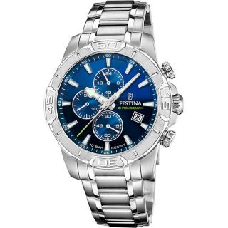 FESTINA - F20704/4 férfi óra kék / fekete számlappal acél csattal