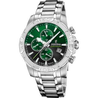 FESTINA - F20704/5 férfi óra zöld / fekete számlappal acél csattal