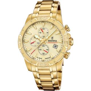 FESTINA - F20705/2 férfi óra arany számlappal acél csattal (PVD)