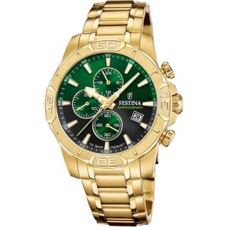FESTINA - F20705/6 férfi óra zöld / fekete számlappal acél csattal (PVD)