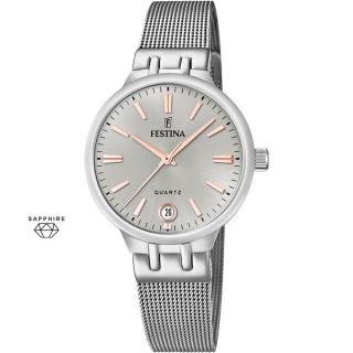 FESTINA - F20712/1 női óra ezüst számlappal acél csattal