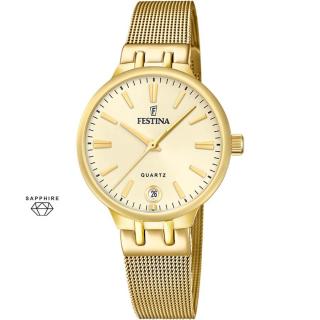 FESTINA - F20713/2 női óra arany számlappal acél csattal (PVD)