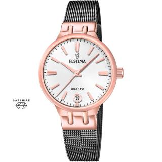 FESTINA - F20717/1 női óra fehér számlappal acél csattal (PVD)