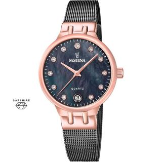 FESTINA - F20717/2 női óra fekete gyöngyház számlappal acél csattal (PVD)