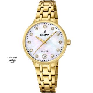 FESTINA - F20719/1 női óra gyöngyház számlappal acél csattal (PVD)