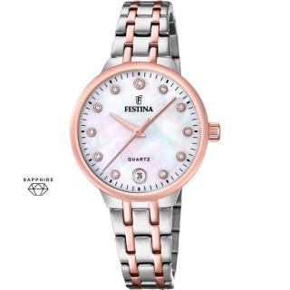 FESTINA - F20721/1 női óra gyöngyház számlappal acél csattal (PVD)
