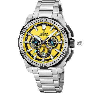 FESTINA - F20724/4 férfi óra sárga számlappal acél csattal