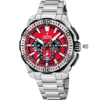 FESTINA - F20724/5 férfi óra piros számlappal acél csattal