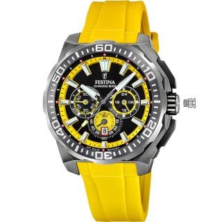 FESTINA - F20725/1 férfi óra sárga / fekete számlappal sárga szilikon (gumi) szíjjal