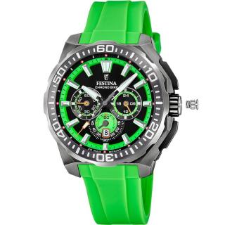 FESTINA - F20725/3 férfi óra zöld / fekete számlappal zöld szilikon (gumi) szíjjal