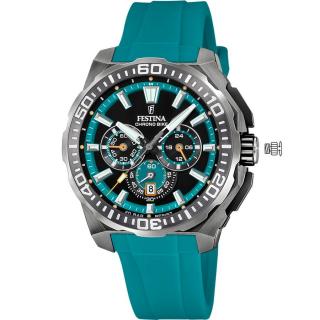 FESTINA - F20725/6 férfi óra türkiz / fekete számlappal türkiz szilikon (gumi) szíjjal