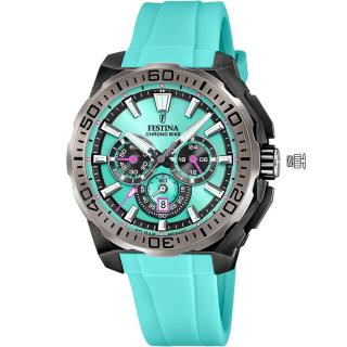 FESTINA - F20726/2 férfi óra türkiz / fekete számlappal türkiz szilikon (gumi) szíjjal