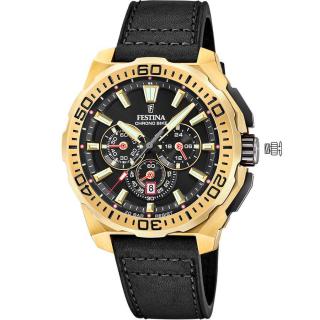 FESTINA - F20728/3 férfi óra fekete számlappal fekete bőrszíjjal