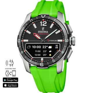 FESTINA - F23000/B férfi óra fekete számlappal zöld szilikon (gumi) szíjjal)