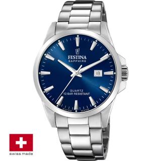 FESTINA SWISS F20024/3 férfi óra kék számlappal acél csattal